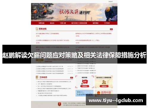 赵鹏解读欠薪问题应对策略及相关法律保障措施分析 赵鹏解读欠薪问题应对策略及相关法律保障措施分析