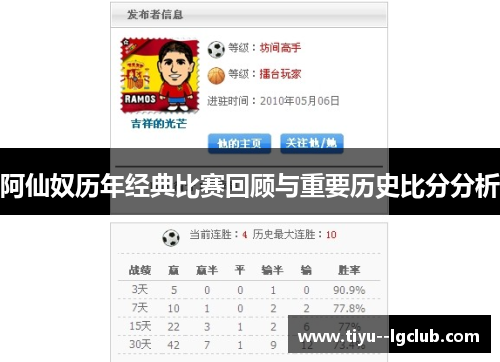 阿仙奴历年经典比赛回顾与重要历史比分分析